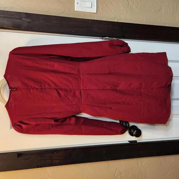 Lulus Women's Long Sleeve Marron Dress with Tie Waist NWT - Picture 3 of 9